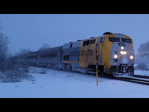(Hep-2 Budd Buffer 4101) (Lorne Manor) (Slow) VIA 76 - 905 With Budd Cars In Lynden Ontario