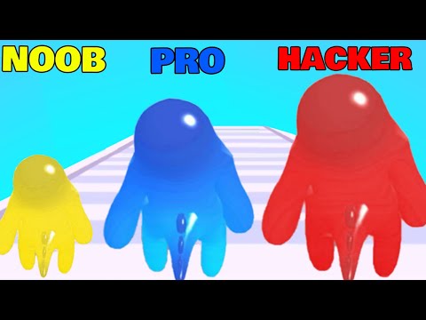 NOOB vs PRO vs HACKER in Dino Runner 3D: Blob Clas‪h