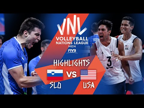 Волейбол Slovenia vs. USA — FIVB Volleyball Nations League — Men — Match Highlights, 21/06/2021