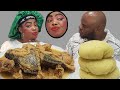 THE WORST VILLAGE MAKE-UP REVIEW TO SEE HOW HE REACT | OILL-ESS EGUSI PEPPER SOUP WITH FUFU