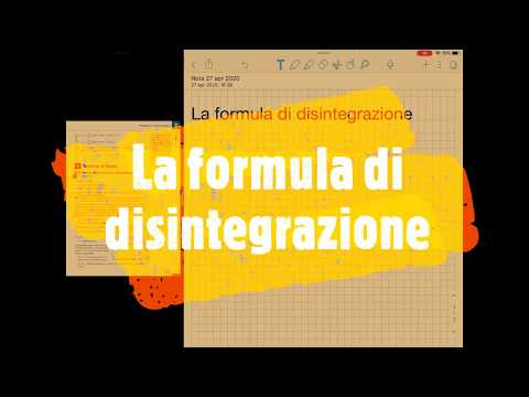 La formula di disintegrazione