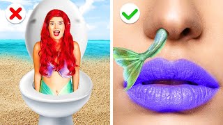 Little Mermaid, Help Me, Please🙏! *Fantastic Beauty Hacks & Funny Situations* by Gotcha! Hacks