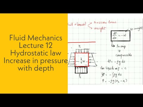 Fluid Mechanics | L12 | Hydrostatic law | Increase in pressure with depth | GATE, ESE