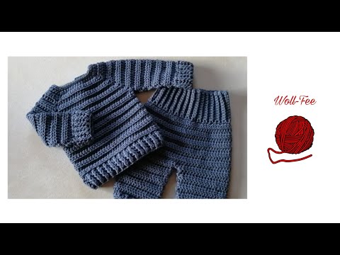 Babypullover häkeln Gr. 50/56, Schritt für Schritt, siehe Infobox für andere Größen