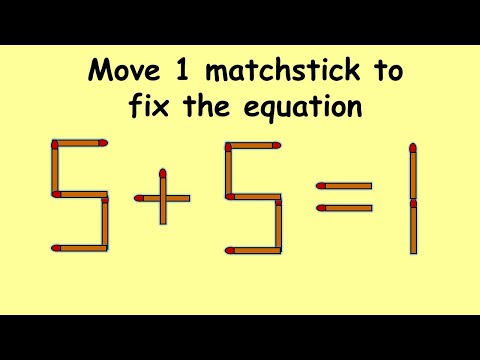 5+5=1 can you make this possible? | Match stick puzzle #159 | Puzzles with Answer
