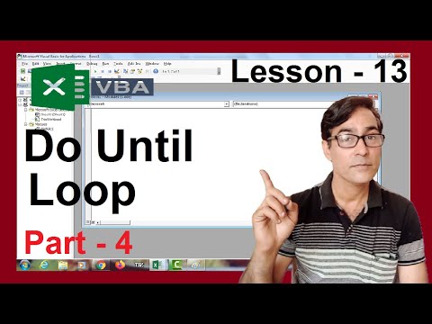 Do Until Loop in excel VBA | EXCEL VBA lesson - 13 | Excel VBA tutorial for beginners