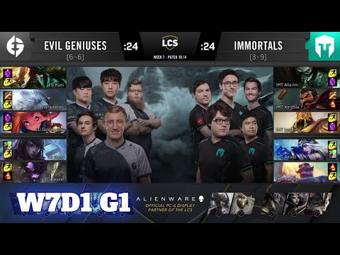 Evil Geniuses vs Immortals | Week 7 Day 1 S10 LCS Summer 2020 | EG vs IMT W7D1