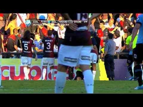 Agresión al línea. Colón 0 - Belgrano 0. Fecha 15. Torneo Final 2014. Fútbol Para Todos