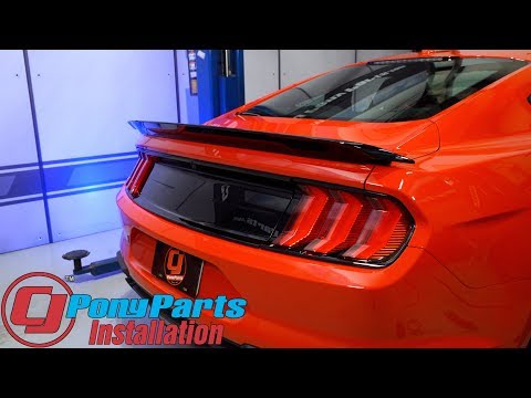 2018-2023 Mustang Fastback Ford Rear Spoiler GT350 Track Pack Black Painted Installation