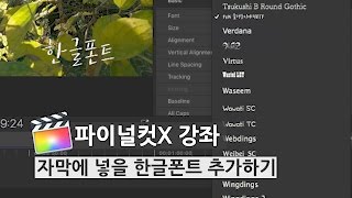 [파이널컷프로X] 자막에 사용할  한글폰트설치