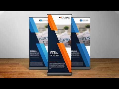How to Design Corporate Roll Up Banner Photoshop Tutorial Professional Roll Up Vertex Graphic