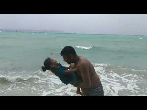 #Shlok and Daida at Beach in Neil.