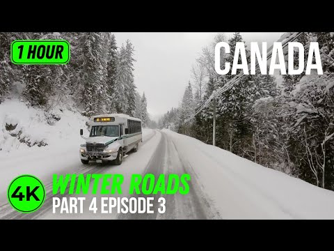 4K Winter Roads of Canada for Cycling - Part 4; Ep 3 | Snowy Scenery as Workout Screensaver