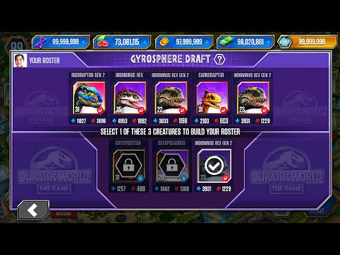 JURASSIC TOUR: INDOMINUS REX Vs INDOMINUS REX GEN 2 Vs INDORAPTOR GEN 2 | JURASSIC WORLD THE GAME