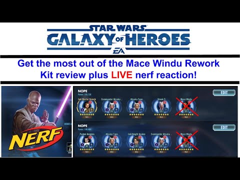 SWGOH LIVESTREAM01: Mace Windu Rework Review Plus Real Time Nerf Reaction!