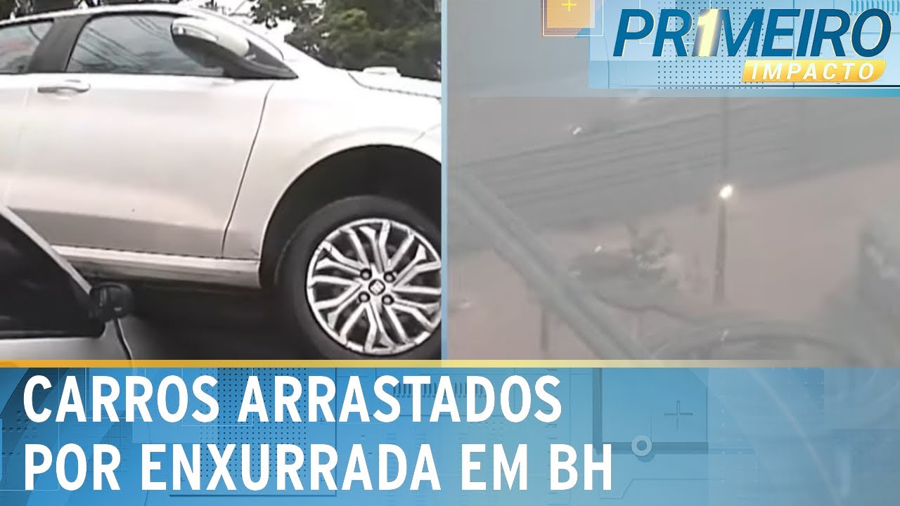 Chuva intensa em BH leva carros, alaga casas e assusta a população | Primeiro Impacto (14/22/24)