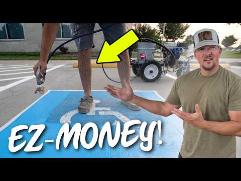 My First Parking Lot Striping Job!  $3000 in 1 Day!