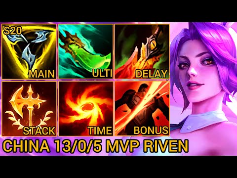 Country 5 Riven MVP Jungle 13/0/5 - China Wild Rift New Meta Build & Runes By Tiarty