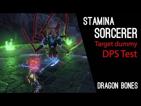 Stamina Sorcerer 6m Dummy DPS Test & analyze Parse - Dragon Bones