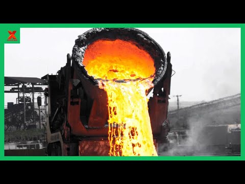 , title : 'Explore Melting Steel Process And Railroad Tracks Manufacturing. Draining Blast Furnace Slag Process'