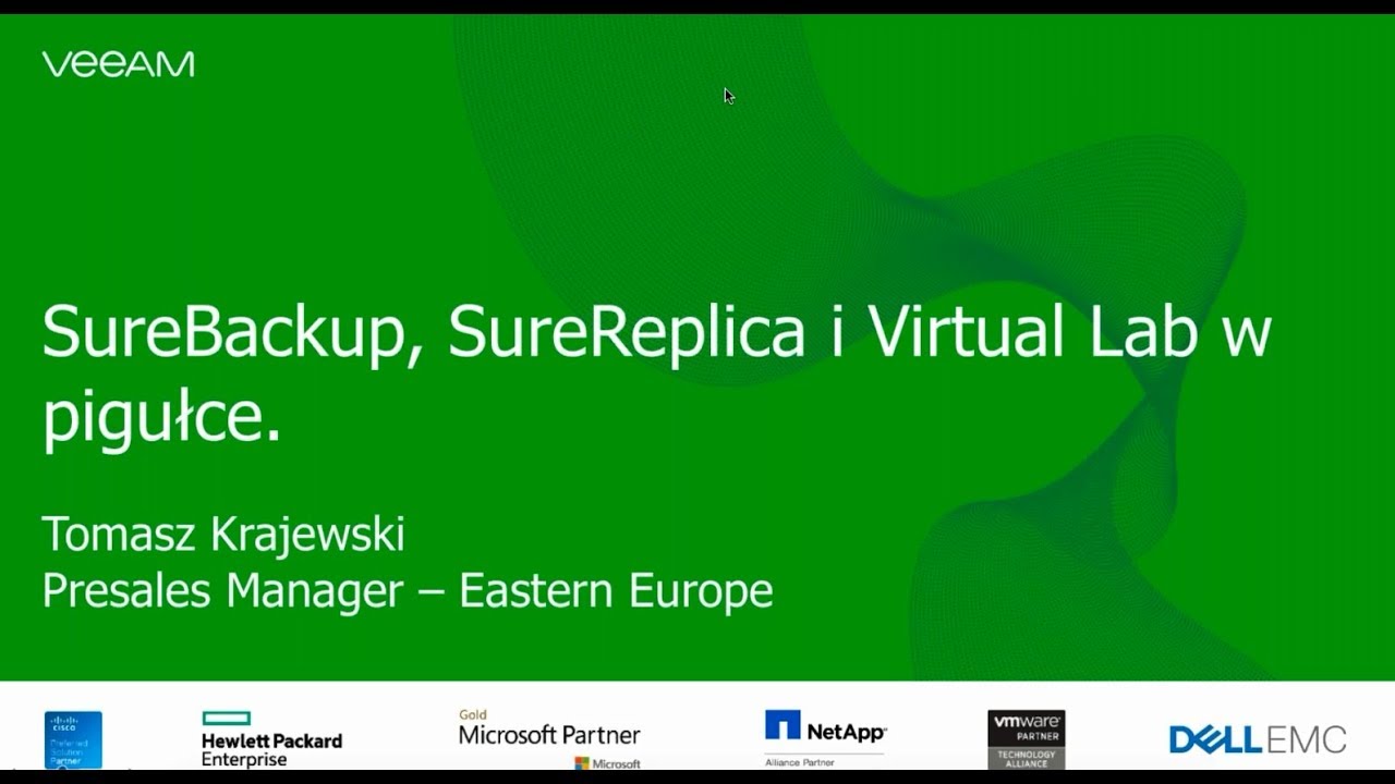 SureBackup, SureReplica i Virtual Lab w pigułce video
