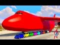 Color Small Cars Transportation on Biggest Airplane w Spiderman - GTA V Mods