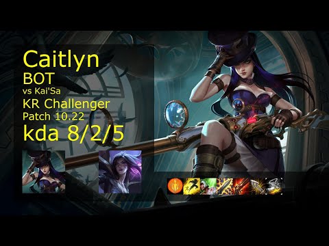 Caitlyn ADC vs Kai'Sa - KR Challenger 8/2/5 Patch 10.22 Gameplay // [롤] 케이틀린 vs 카이사