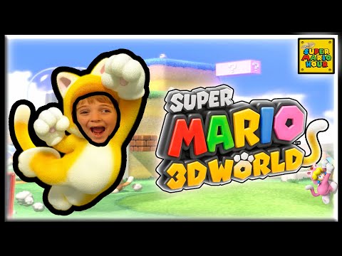 SUPER MARIO 3D WORLD! INTRO. The MARIO KID and DAD start a this 3D masterpiece and tackle WORLD 1!