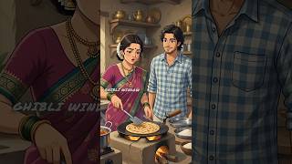 🌧️🍗Rainy Day Chicken Curry & Lachha Paratha  | Ghibli Inspired Village ASMR #shorts #ghibli