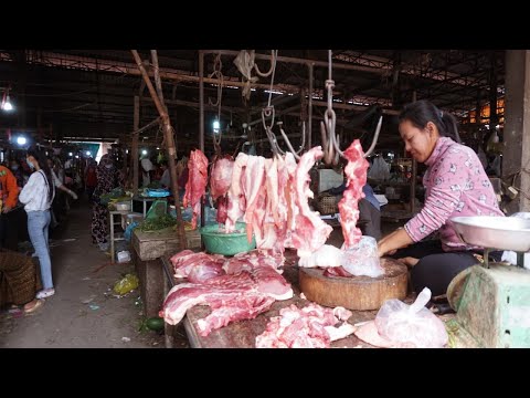 Morning Market Scenes - Amazing Food in Phsar Prek Anchanh Market @Kandal Province