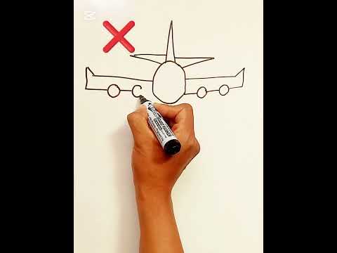 Tutorial on how to draw an airplane #drawing #airplane #shorts
