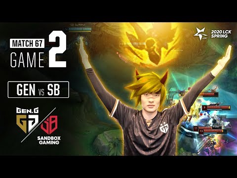 GEN vs SB | Match67 Game2 H/L | 2020 LCK Spring