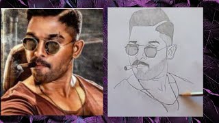 drawing allu arjun sketch step by step /#Alluarjun