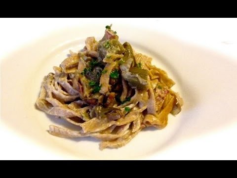 Tagliatelle carciofi e speck,RICETTA FRESCA e PROFUMATA,FACILE e VELOCE