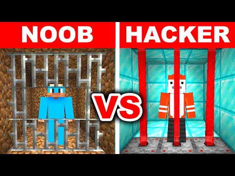 Minecraft NOOB vs HACKER: MAX Security PRISON Build Challenge!