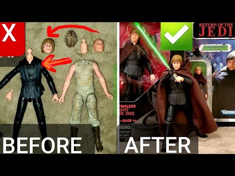 JEDI KNIGHT LUKE SKYWALKER CUSTOM HEAD BAF DIY BLACK SERIES Star Wars REACTION REVIEW Scene 1/12