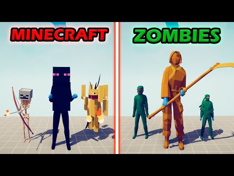 MINECRAFT TEAM vs ZOMBIE TEAM - Totally Accurate Battle Simulator | TABS