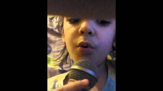 9 year old girl singing stereo hearts like a  pro!