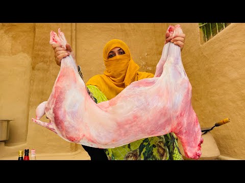 Full goat mutton biryani , Cooking whole lamb on campfire, whole lamb Layered Mutton biryani recipe