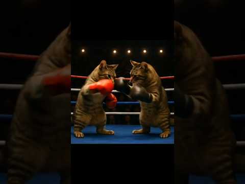 "Two Cats. One Ring. No Mercy" #funny #shorts #shortsvideo #boxing #funnycats #viralshorts