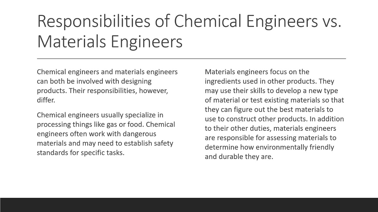 Chemical Engineering versus Materials Engineering