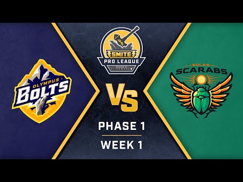 SMITE Pro League Phase 1 Week 1 Olympus Bolts vs Solar Scarabs