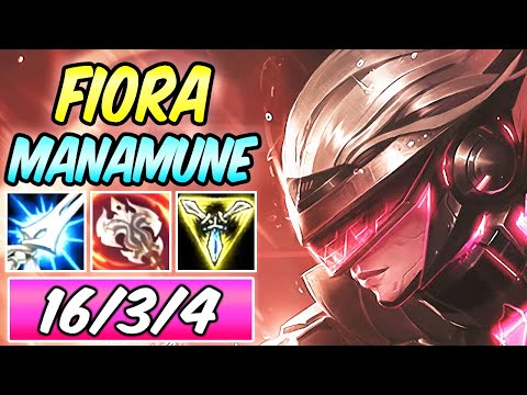 MANAMUNE FIORA TOP 1v9 HARD CARRY FULL AD New 40% CDR Build & Runes | League of Legends | Season 10