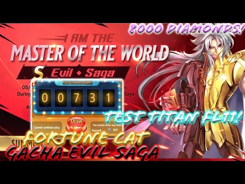 Saint Seiya: Awakening - Gacha Evil Saga 80x Gacha 8000 Diamonds! Fortune Cat! And Titan Floor 11!