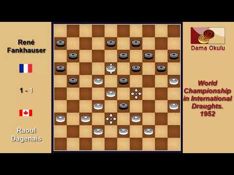 Raoul Dagenais (CAN) - René Fankhauser (FRA). Draughts World Championship. 1952.