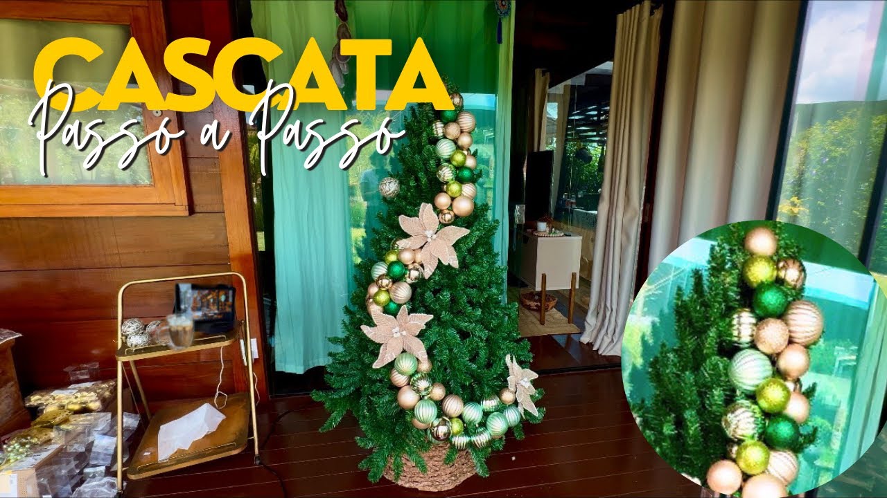 COMO FAZER CASCATA DE BOLAS NA ARVIRE DE NATAL #christmas2024 #natal2024 #arvoredenatal
