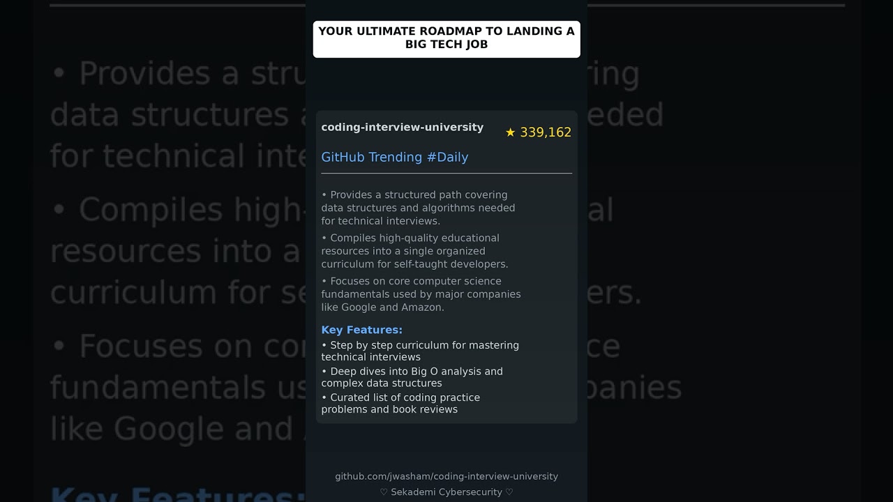 GitHub Trending Repositories: jwasham/coding-interview-university 🇬🇧