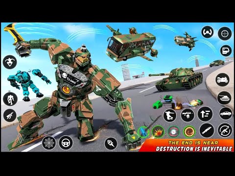 Army Bus Robot Car Game 3d - Jet Robot - Robot Car Transformation Games - Android Gameplay #01
