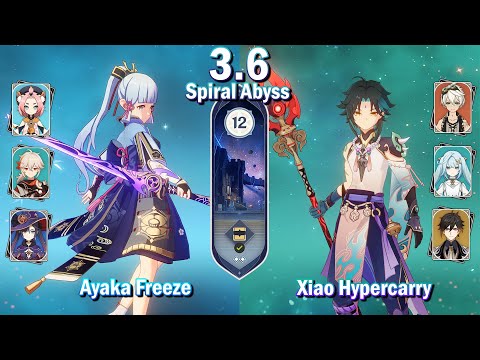 Ayaka Freeze & Xiao Hypercarry | Spiral Abyss 3.6 Floor 12 | Full Star Clear