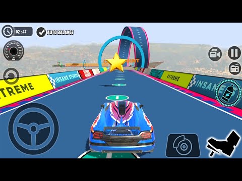 Impossible Car 3D - Blue Sport Car Driving Impossible Stunt Levels 1 to 9 Completed Android Gameplay